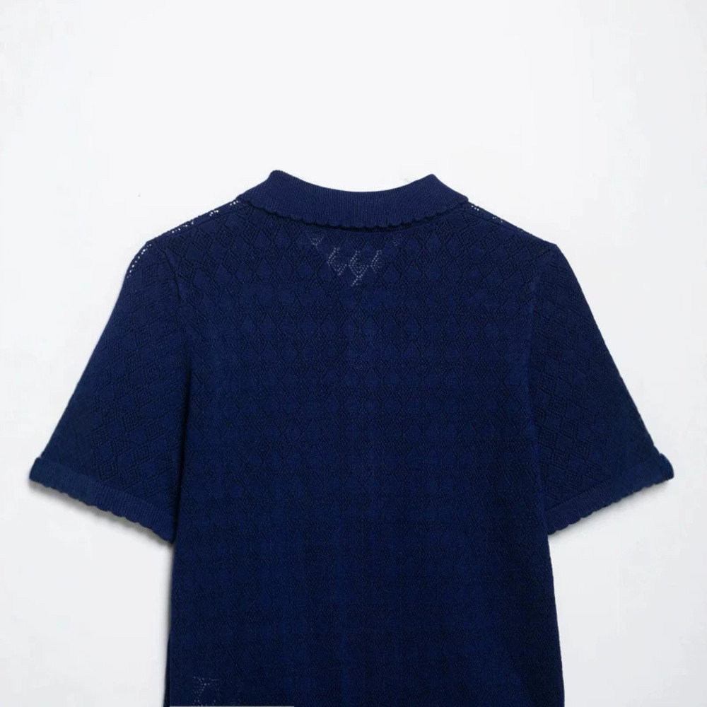 ZARA Trendy Short Sleeve Button Front Solid Color Top - Picture 4 of 4